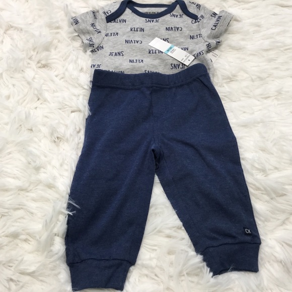 Calvin Klein- Gray and Blue 3pc Bodysuit & Pants - Picture 14 of 16